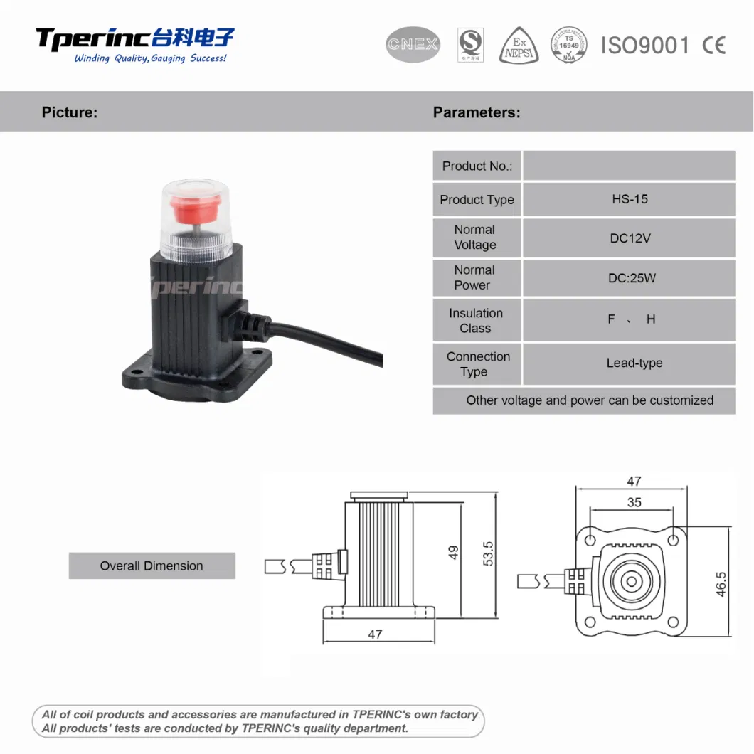 High-Quality Gas Emergency DC12V Gas Cut-off Solenoid Valve Coil Home Safety Alarm System Solenoid Valve
